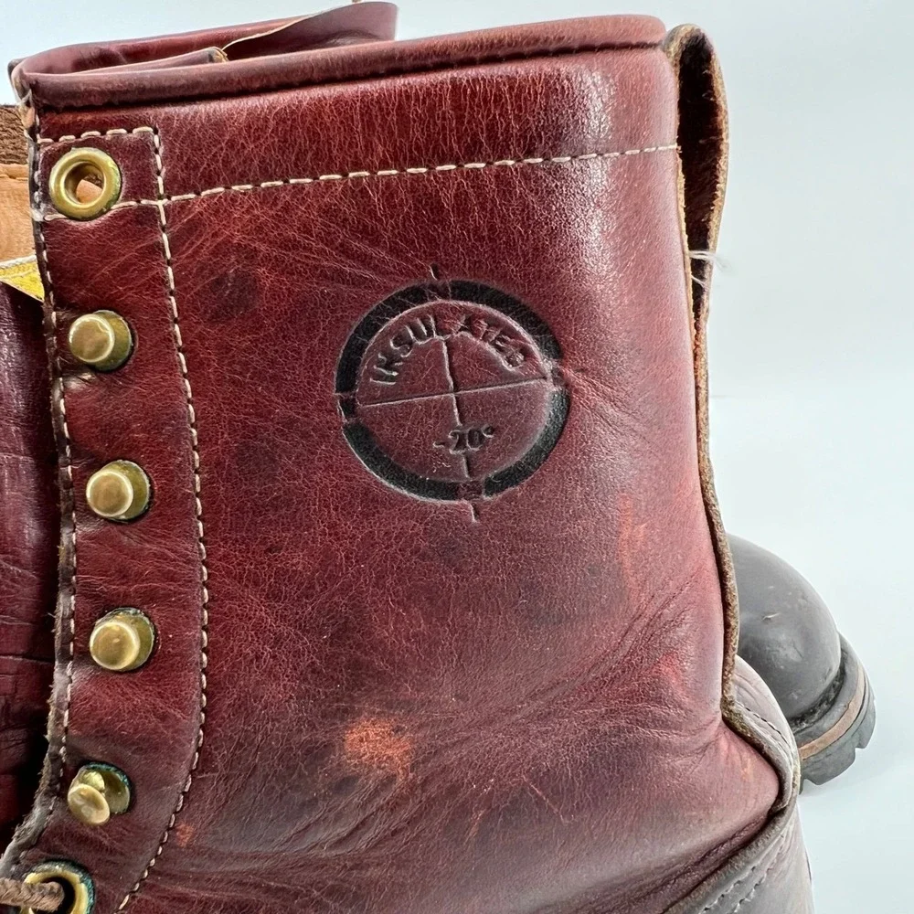 Oxblood Leather Work Boots  size 8